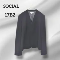ソシアルカインドウェア　ノーカラージャケット　ブラック　フォーマル　17B2