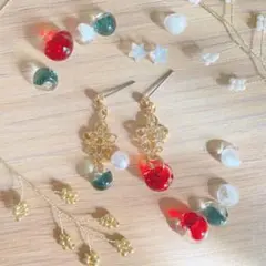 クリスマス*シンプルミニピアス(イヤリング)
