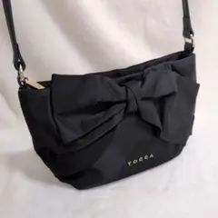 極美品✨TOCCA　トッカ　リボンミニショルダーバッグ　ブラック　黒　ナイロン