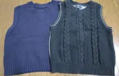ニットノースリーブベスト2枚セット100㎝＆95㎝