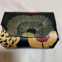 花柄ミニ財布　黒・赤・黄色