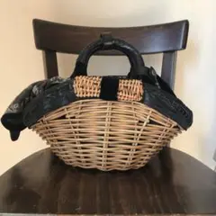 【美品】ebagos エバゴス 紅籐かごバッグ