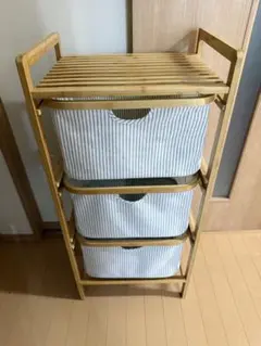 ニトリ バンブーシェルフ フォルテ　3段　ナチュラル
