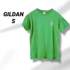 GILDAN グリーン Tシャツ 花のロゴ　S