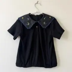 apres les cours スカラップ花刺繍衿付きトップス 120cm