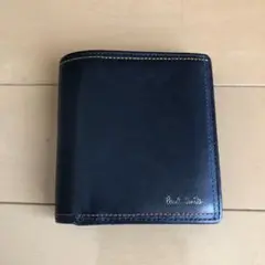 ポールスミス 二つ折り財布 レザー ネイビー レインボー