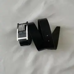 made in italy silver buckle leather belt