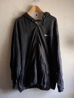 90s NIKE グッドレギュラー ジップ　パーカー　ブラック　黒　古着　XL