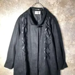 【ヴィンテージ】合皮のステッチ入りチェスターコートused 古着 ZAS14