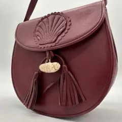 ⭐️極美品 イヴサンローラン 貝殻 タッセル ショルダーバッグ レザー ボルドー