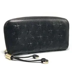 JIMMYCHOO ジミーチュウ ブラック レザー ラウンドファスナー 長財布