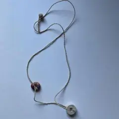 麻紐　布　陶器　シンプルネックレス