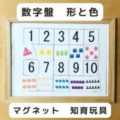 数字盤　すうじ盤　形と色　マグネット　知育玩具
