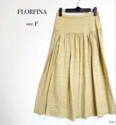 ◎良品◎ FLOR FINA フロルフィナ ベージュ フレアスカート　裏地なし