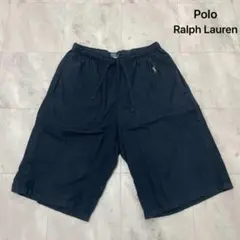 ポロ ラルフローレン ハーフパンツ ショートパンツ 薄手 刺繍ロゴ ネイビー