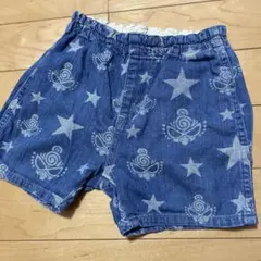 ヒスミニ　星柄デニム風ハーフパンツ 90サイズ