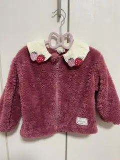送料込！　美品！　イチゴ刺繍付き　ピンク上着 100cm