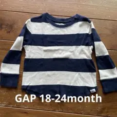 GAP 長袖カットソー 18-24 months ネイビー/ホワイト