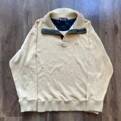 00s CHAPS RALPH LAURENベージュニットハーフジップトレーナー