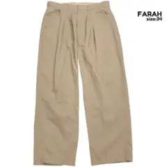 FARAH ファーラー ダブルタックパンツ レーヨン カーキ サイズ34