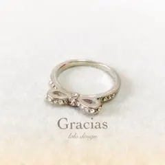 【特別価格】高品質 指輪☆ リボン シルバーリング
