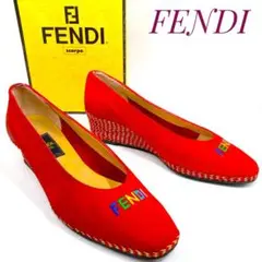 【保存箱付】FENDI フェンディ スウェード ブランドロゴ パンプス