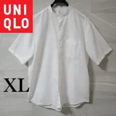 ユニクロ コットンリネンスタンドカラーシャツ XL