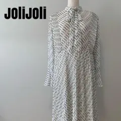 JOliJOli ジョリジョリ　総柄　長袖　ワンピース　ホワイト