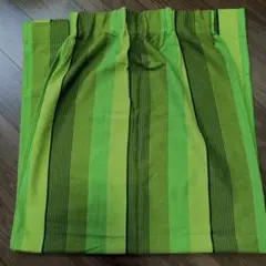 昭和レトロカーテン生地　70s グリーンストライプ柄