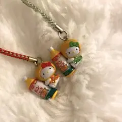 ご当地キティ 根付け キーホルダー ポンジュース 愛媛 みかん 2個セット