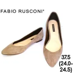 FABIO RUSCONI スエード フラット ポインテッドトゥ パンプス