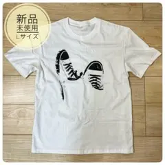 スニーカー プリントTシャツ 白 Lサイズ メンズ レディース ユニセックス
