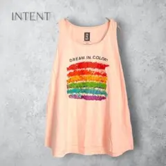 【DRESKIP ドレスキップ　INTENT】　タンクトップ　プリント　綿