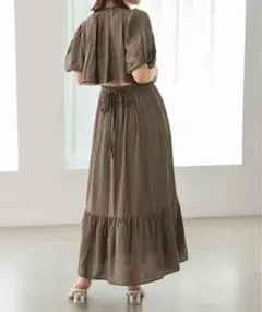 バックシャンカシュクールワンピース　ヘザー