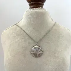 シェルデザインネックレス 貝殻 シーシェル シルバー オシャレ 海 カワイイ