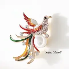 新品未使用品♡ブローチ鳥バードパールキラキラゴールドヴィンテージ海外インポート