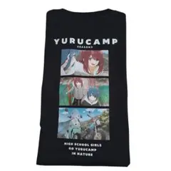 ゆるキャン△ ゆるきゃん 土岐綾乃 ☆志摩リン Tシャツ アニメ ブラック