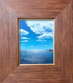 初夏。煌めく朝　アクリル画 F0号額付き