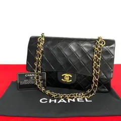 極 美品 カード付き シャネル ダブルフラップ マトラッセ ショルダーバッグ