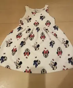 H&M ミニーワンピース　ホワイト　90 ワンピ　ノースリーブ