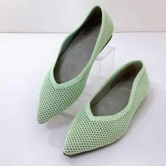 未使用級✨INDIVI 褒められパンプス 超軽量マルチニットパンプス 薄緑