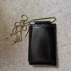 ADAM ET ROPE ブラック合成皮革スマホショルダーバッグ