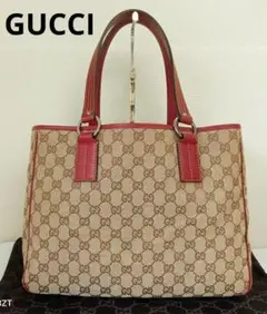 ACW21 グッチ 美品 GGキャンバス トートバッグ 保存袋付き