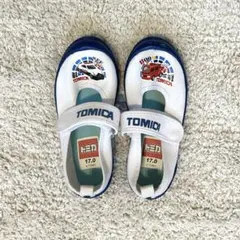 TOMICA 上履き 17.0cm ホワイト/ブルー