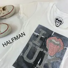 HALFMAN レディース Tシャツ ロックTシャツ I LOVE UK
