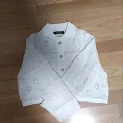 BRAHMIN 刺繍入りホワイトカーディガン