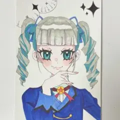 アイカツ 藤堂ユリカ 手描きイラスト イラスト ポストカード コピック