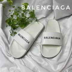 BALENCIAGA バレンシアガ ホワイト レザーサンダル 39 25.5cm
