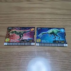 恐竜キング　06 冬季　024　タルボサウルス　020 スコミムス　2枚