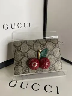 GUCCI グッチ コンパクトウォレット 二つ折り財布 チェリー さくらんぼ